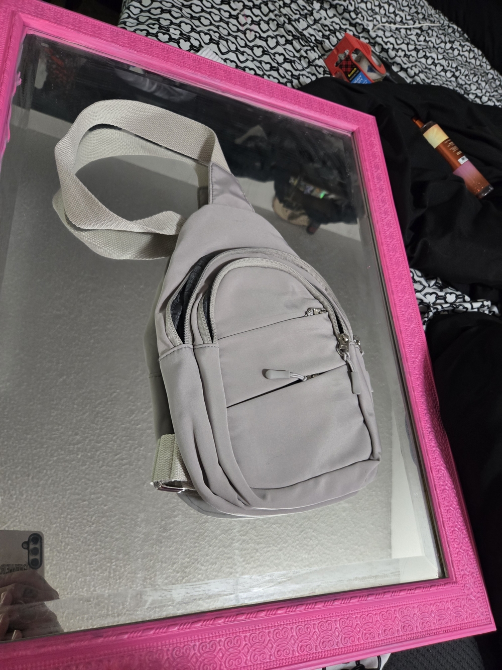Minimalist Gray Mini Sling Bag for Women - Unbranded